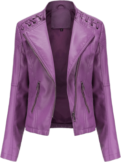 SERYU Leather Jacket for Women Zip Leather Motorcycle Jacket Plus Size Faux Leather Tops Lightweight Short Coat at Amazon Women's Coats Shop