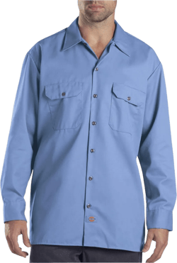 Dickies Men's Long Sleeve Flex Twill Work Shirt XX-Large Tall Gulf Blue
