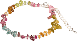 DAZCOLO Natural Gemstone Fluorite Beads Bracelets Link Chain Adjustable 7"+2" Healing Crystals Quartz for Women Gifts