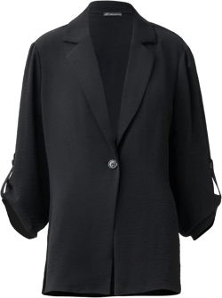 Adrianna Papell Women's Roll Sleeve One Button Blazer Small Black