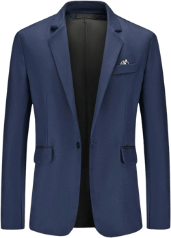 Men's Casual Suit Blazer Jackets Lightweight Sports Coats One Button Notched Lapel Dress Blazers for Men Wedding Large 01 Navy