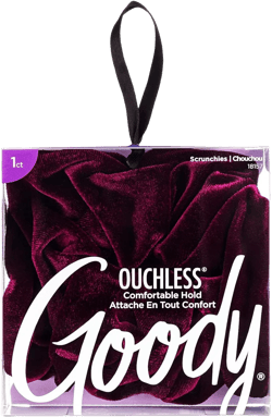 Goody Holiday Ball Scrunchie, 1 Ct, Ouchless Comfortable Hold, Create Easy Hairstyles & Keep Your Hair Secured, Styling Accessories for Women, Men, Boys & Girls, All Hair Types 3 Count (Pack of 1) Burgundy Ornament