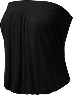 DOUBLJU Natural Pleated Stretchy Tube Tops with Elastic Band Sleeveless Strapless Casual Tank Tops for Women with Plus Size Medium Awttsl127_black