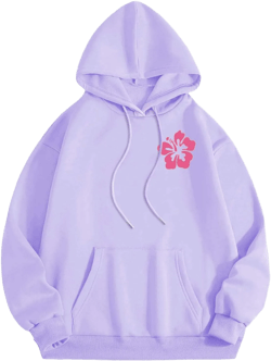 Hoodies Sweatshirt for Women Graphic Trendy Cute Y2K Clothes Girls Pullover Oversized Pink Palm Puff Preppy Hoodies B-purple Large