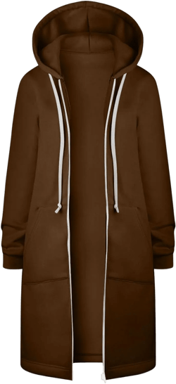 Hoodies for Women Casual Full Zip Up Hoodie Comfy Long Hoodies Sweatshirt Outerwear Jackets Tunic Coats with Pockets