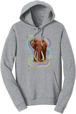 Wiggly Lines Elephant - Adult Unisex Hoodie Sweatshirt