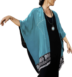 Silk Loose Women's Kimono Jacket - Hand-painted - Four Elements