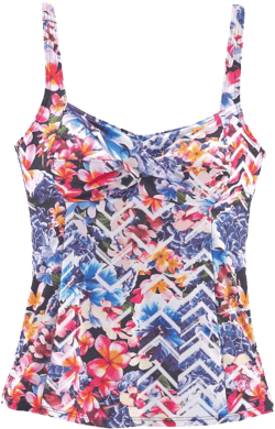 Women's Floral Mix Underwire Tankini Swimsuit Top - LASCANA - Navy Printed Floral 40DD