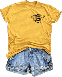 Bee Kind Women's T-Shirt: Cute Bee Graphic Shirt - Funny Inspirational Casual Tee XX-Large Yellow