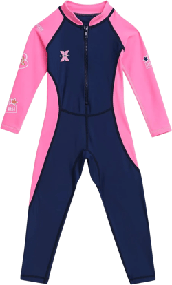 Kids Girls Wetsuit Full Body Neoprene Thermal Swimsuit Children's UV Protection and Warm Long-Sleeved Diving Suit