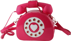 Oweisong Fun Telephone Purse for Women Novelty Pink Phone Tote Handbags Top Handle Shoulder Crossbdoy Bag Rose Red