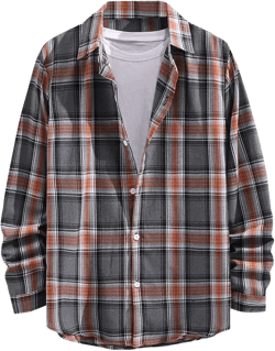 Unisex Mens Womens Long Sleeve Flannel Shirts Casual Button Up Plaid Shirts Corduroy Oversized Boyfriend Jackets