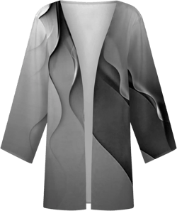 DuDubaby Cardigan Sweaters for Women Long Sleeve Round Neck Kimono Cardigans Medium Length Lightweight Retro Printed Coat Medium 1-dark Gray