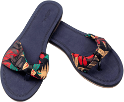Floral Lace Strap Slippers for Women – Cute Womens Slippers with Color Flower Patterns – Boho Indoor Outdoor Womens Slippers for Summers – Stylish & Trendy Casual Slippers for Women 10 Navy