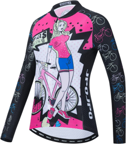 JPOJPO Women's Cycling Jersey Long Sleeve Bicycle Shirt with 4-Pockets Reflective S-3XL : Clothing, Shoes & Jewelry