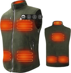 ARRIS Fleece Heated Vest for Men with Battery Pack Included, Size Adjustable 8 Heating Zones for Hunting
