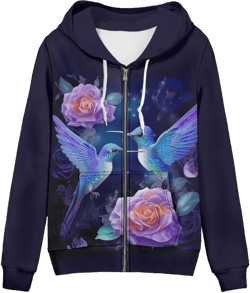ZFRXIGN Cute Zip Up Jacket Hoodies Teen Fall Clothes for Women Activewear Tops Y2K Clothing XS-5XL Sweatshirts Medium Flower Hummingbirds
