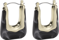 Acrylic Resin U Shape Hoop Earrings Bohemian Geometric Minimalist Huggie Earring Statement Rectangle Clear Earrings for Women-C