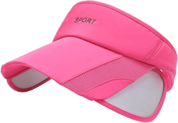Sun Visors Hats for Women with Retractable Brim Golf Visor UV Protection Beach Cap Tennis Running Sport Hat Adjustable One Size Rose Red