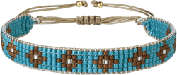 KELITCH Rainbow Miyuki Beaded Bracelets Square Pattern Bracelets Friendship Bracelets for Women Bangle Blue 17A
