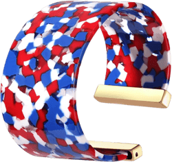 FAERLIIRY American Flag Bracelets Wide Cuff Bangle Bracelet for Women Acrylic Resin Bangle Bracelet Statement Adjustable Bracelet Patriotic Independence Day Accessory Gifts (Red White Blue)