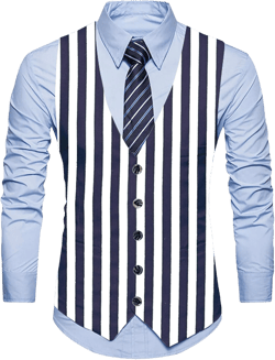 Maiyifu-GJ Mens Formal Suit Vest Business Dress Vest for Suit or Tuxedo XX-Large Stripe Navy Blue