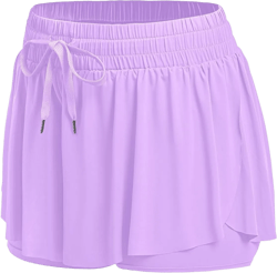 Holipick 2 in 1 Flowy Running Shorts for Women High Waisted Athletic Shorts Workout Spandex Butterfly Tennis Skirt Summer