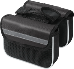 Bike Bags, Waterproof Bike Saddle Bag Bike Storage Bag with Reflective Strips, Portable Bike Frame Bag Double Side Bag for Cycling, Outdoor (black)