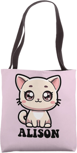 Alison Cute Kitty Cat Design for Girls Name Alison Tote Bag
