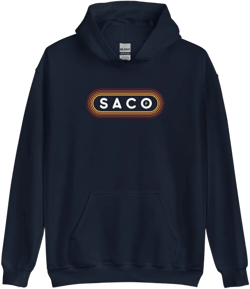 70's Retro Saco Maine Hooded Sweatshirt - Outline Sunshine Glow Hoodie