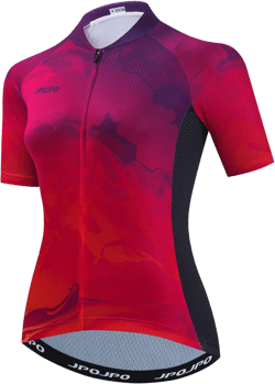 JPOJPO Women's Cycling Jersey Short Sleeve Breathable Bicycle Shirt Tops Reflective with Three Pockets Large 1cu0036