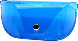 Protective Hard or semi hard Shell Glasses Case for Eyeglasses and Sunglasses w/Microfiber Cleaning Cloth - Choose Your size A (Big size : transparent neon blue 3"x6.4"x2.5")