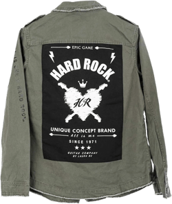 Hard Rock Women's Laura Be Army Jacket Green Large Green