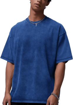 Mens T-Shirts Womens Oversized T Shirts Basic Cotton Vintage Plain Tees Short Sleeve Summer Tops Workout Medium Blue