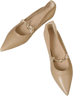 Amazon.com | ChaiRong Zhou Womens Pointed Toe Ballet Flats Elegant Pearls Beaded Strap Comfy Dressy Slip-on Shoes | Flats