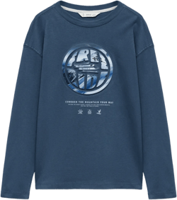 Embossed details printed t-shirt