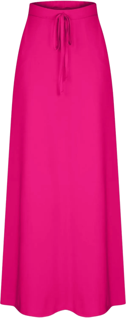Women's Casual Flared Maxi Skirts Drawstring High Waist A Line Long Skirts Casual Slim Fit Pencil Skirt with Pockets Hot Pink Large