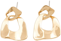 Hammered Geo Chain Drop Earrings