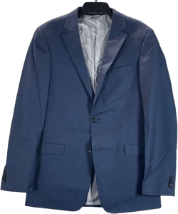TOMMY HILFIGER Men's Navy Solid Long Th-Flex Modern-Fit Two-Button Jacket SZ 40L