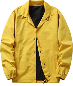 Maiyifu-GJ Men Classic Sport Lightweight Jacket Casual Button Front Breathable Jacket Winter Vintage Windproof Coat Outerwear (Yellow,X-Large)