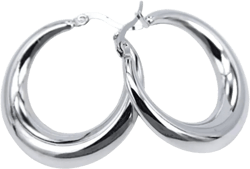 Moon Round Creole Hoop Earrings for Women 925 Sterling Silver Statement Fine Jewelry Female Gifts Fashion