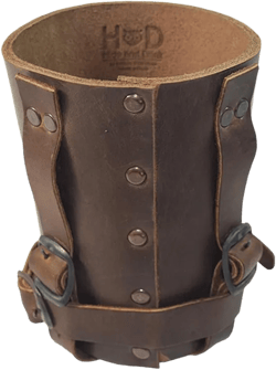 Hide & Drink, Cruzy Leather Bike Handlebar Cup Holder, Insulated Beverage Pouch for Commuters, Minimalist Bikers, Cyclers, Urban Nomad Handmade (Bourbon Brown)