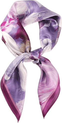 MEISEE 100% Pure Mulberry Silk Scarf 26" Square Scarf Neckerchief Headscarf Breathable Lightweight for Women Gift Packed M2 Purple Floral