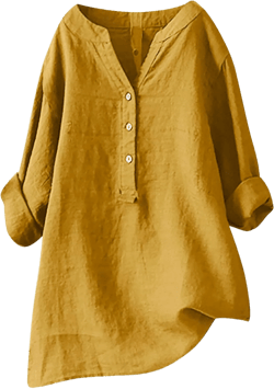 Women's Plus Size Cotton Linen Trendy Tops Button Up Shirts Dressy Casual Blouse to Wear with Leggings J05-yellow Small
