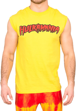 Wrestler Sleeveless T-shirt Halloween Costume Cosplay XX-Large Yellow