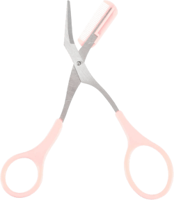 VOCOSTE Eyebrow Trimmer Scissors, Eyebrow Scissors with Comb, Stainless Steel Eyebrow Comb Scissors, Eyebrow Trimmer for Beginners and Women, for Trimming and Shaping Eyebrows, Pink