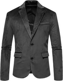 GATMSTZ Big Velvet Blazer for Men Blazer Jackets Men’s Sport Coats 2 Buttons Party Wedding Evening Homecoming Black 54 Big