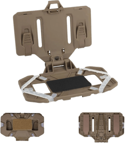 Mobile Phone Carrier Foldable Tactical Vest Plate Carrier Molle Plate Navigation Board Phone Holder Smartphone Holster Chest Cellphone Mount tan