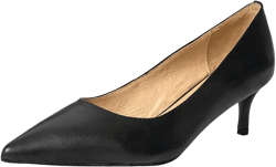Women's Dress Low Heel Leather Pump 8 Black