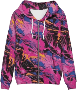 Turquoise Galaxy Women's Zip Up Hoodies Watercolor Peony Casual Pullover Cactus Alpaca Long Sleeve Sweatshirt 5X-Large Splashing Graffiti Paintings